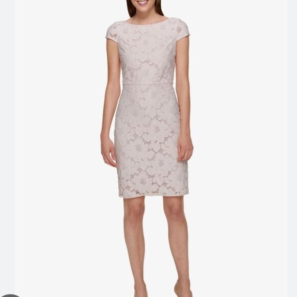 Tommy Hilfiger Pink Cap Sleeve Sheath Mini Dress New Size 14 - Picture 1 of 12